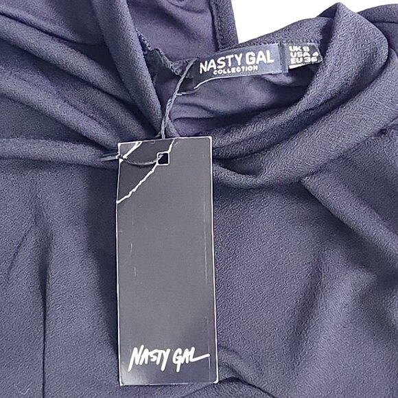 NWT Nasty Girl Black High Neck Bodycon Dress, Size 4 - Picture 8 of 9